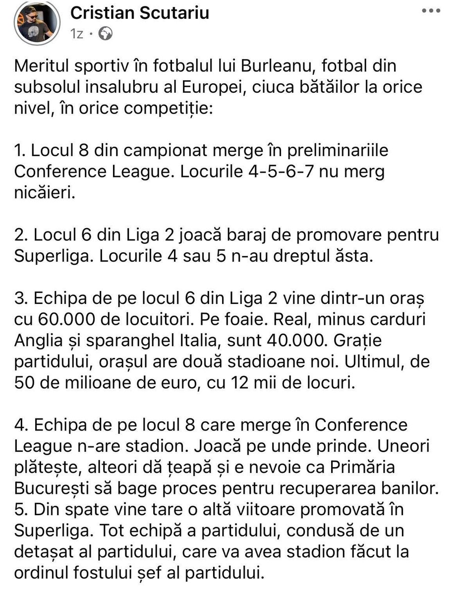 AndreiRO_'s tweet photo. Slobozariu loveste din nou….

Bai, câtă ipocrizie și prostie sa ai în tine? Tu susținând o echipa departamentală înființată în 2017, mințindu-te ca este cea din 1947, dai in alții care fac performanțe, doar dintr-o ura personală. Ura care a clădit UM 02301, Gigi i-a pisat în gură pt ca nu le-a dat bani, aici se rezumă tot pentru susținătorii armatei. 

Până acum barajul ăla nu reprezenta o problemă, acum brusc este ceva oribil și competiția nu este bună, dar e bine ca în liga 2 a participa echipe în play-off care n-au drept de promovare? 

Stai ca ne spune slobozariu acum ca ei sunt blocați de fapt, nu? 😂😂😂😂

Slugile comuniste își merită locul și meritați să fiți râșii fotbalului românesc.