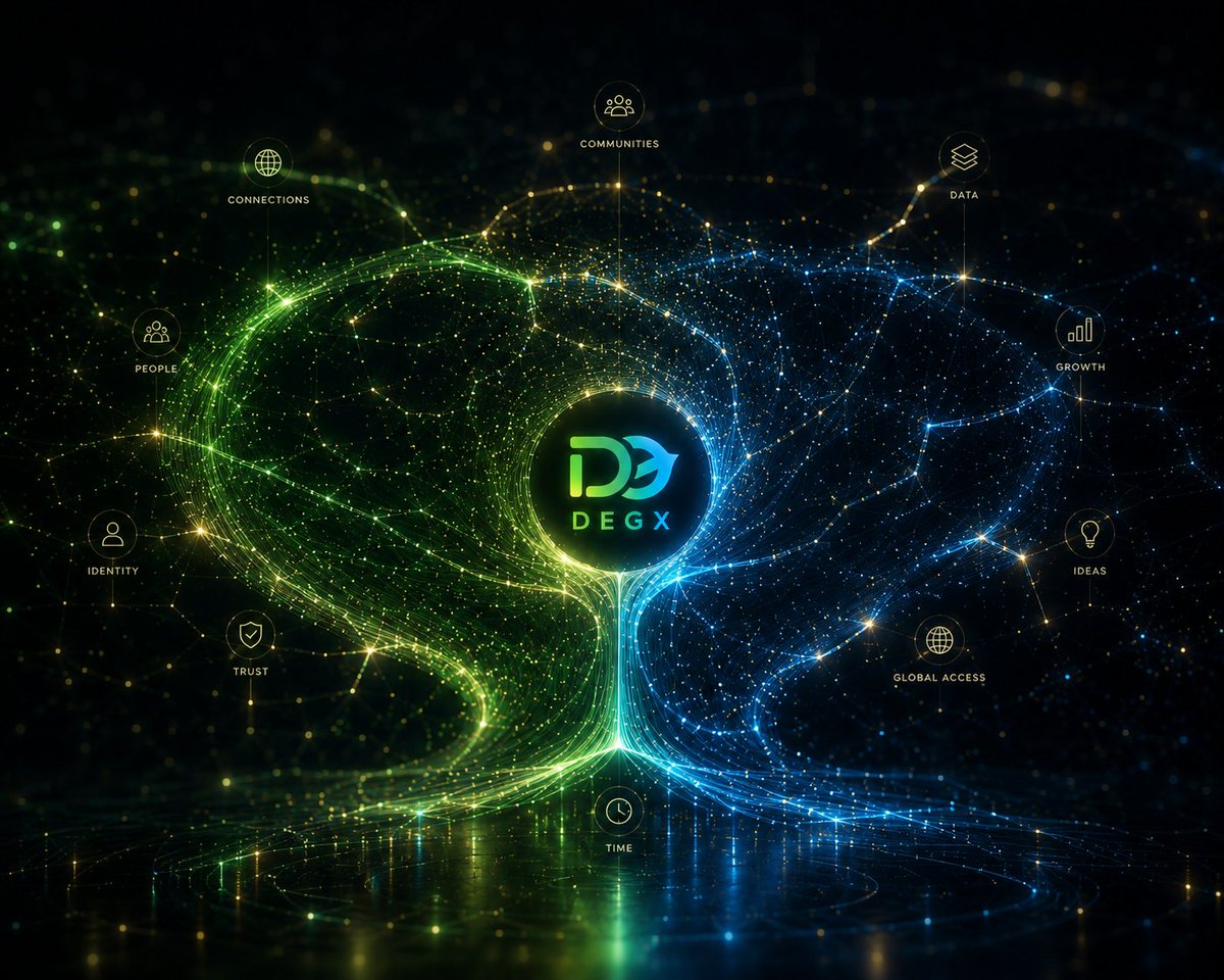 Degx_Official's tweet photo. Every strong community starts the same way:

One person learns something new. 📚
They share it with another. 🤝
That person takes action. ⚙️
A network begins to grow. 🌱

Real growth isn’t built on noise.

It’s built on trust. 🔐
On people helping people. 👥
On ideas becoming opportunities. 💡
On access replacing barriers. 🌍

The future of digital finance won’t belong to the loudest voices.

It will belong to the communities that choose to learn, build, and grow together.

That’s the journey we’re committed to at DEGX. 💚

One connection.
One user.
One community at a time. 🚀✨