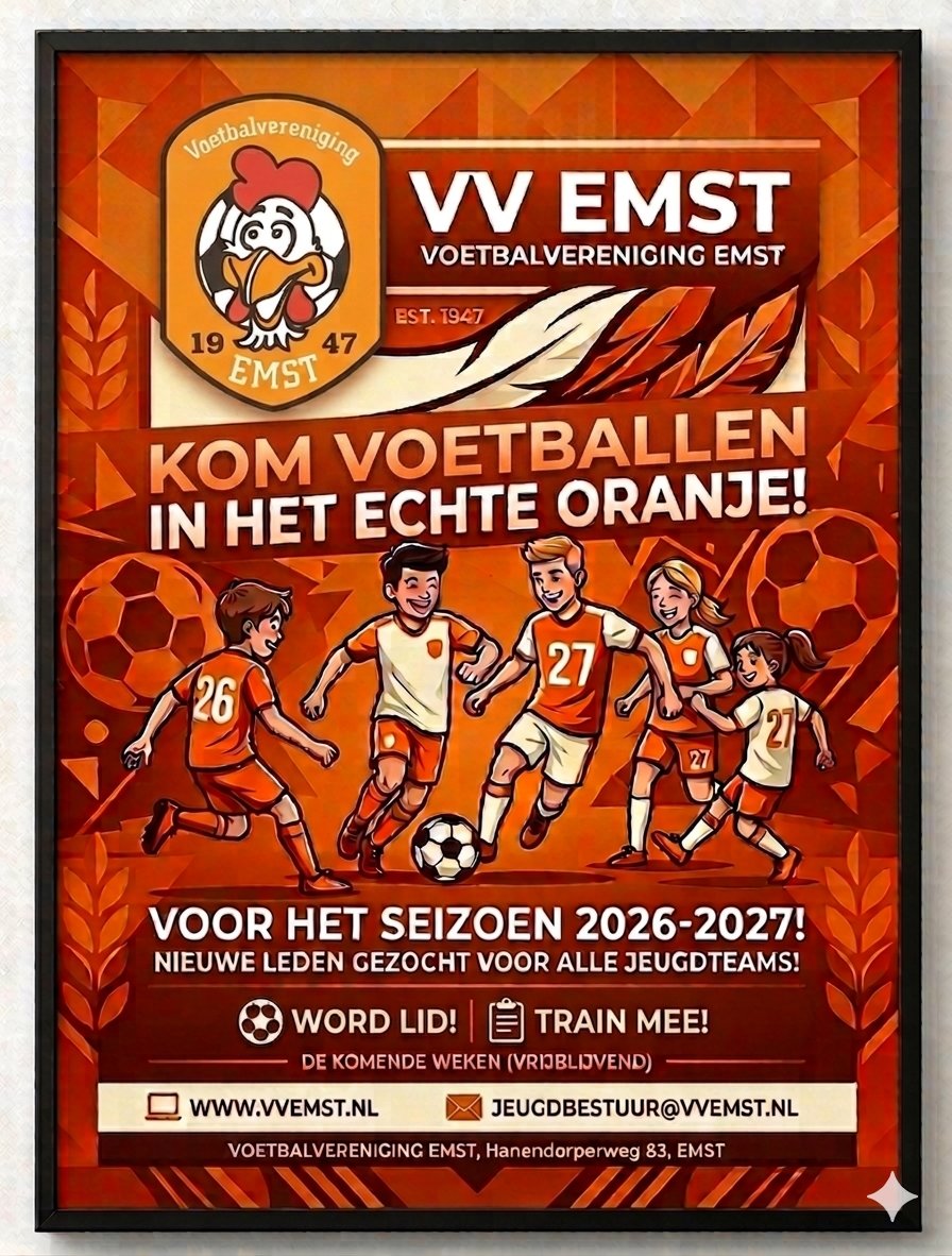 vvEmst's tweet photo. V.v. Emst seizoen 2026-2027: KOM VOETBALLEN IN HET ECHTE ORANJE !! Zie: https://t.co/IrYhgzwxVJ https://t.co/VPjlQx4Sog