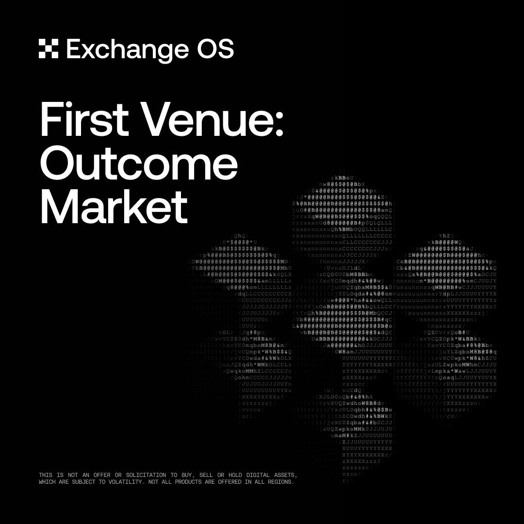 XLayerOfficial's tweet photo. The first venue built on Exchange OS goes live this week - An Outcome Market built by @OKX, deployed on X Layer's shared market infrastructure, going live this week.

Build your own venue without rebuilding core trading infrastructure: https://t.co/W1Ks1QrWBn https://t.co/VYc6JYp7Ri
