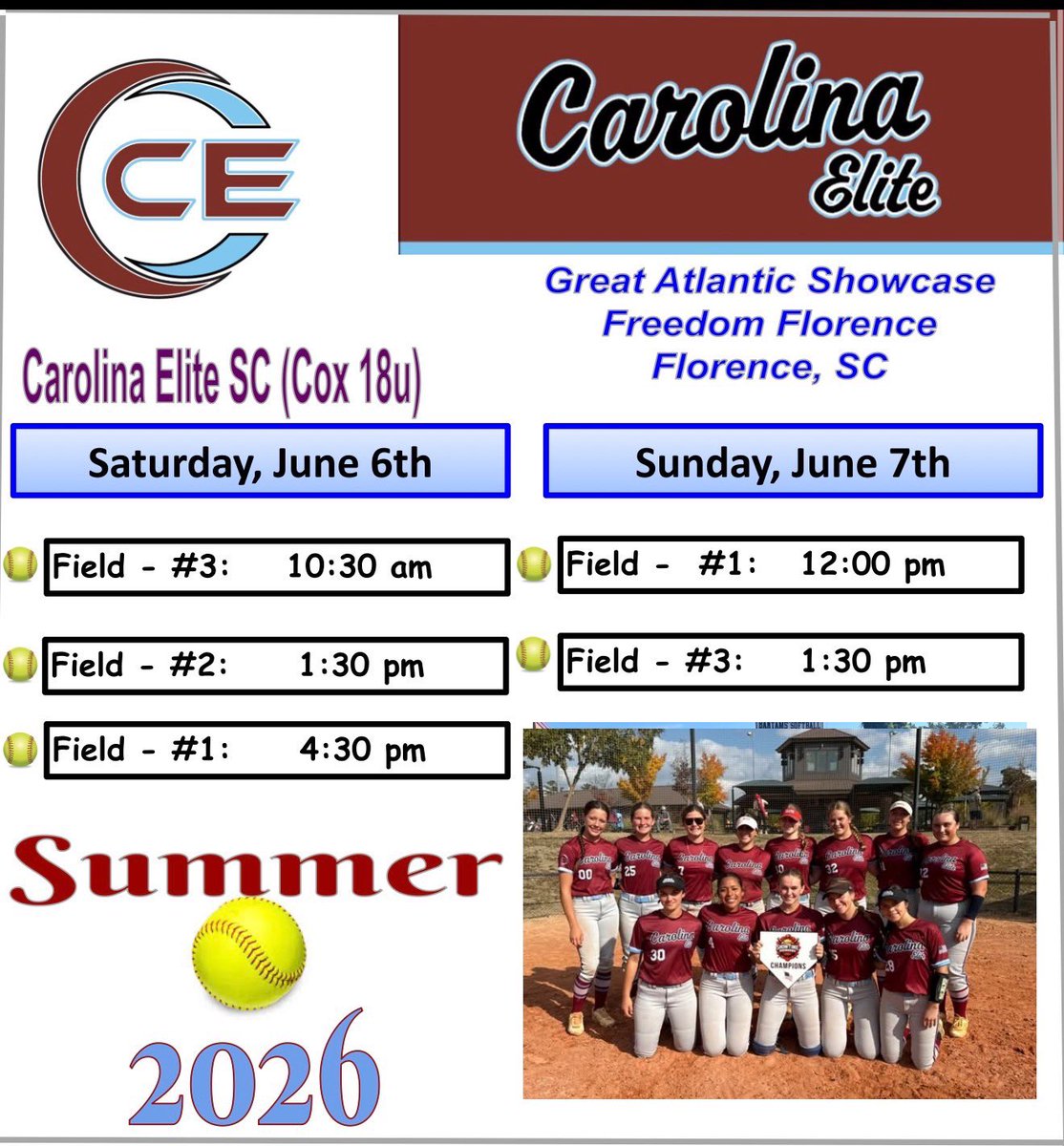 KayleeG2029's tweet photo. So excited to kick this travel ball season off this weekend in Florence SC!! #travelball #softball https://t.co/I5XazUIbto