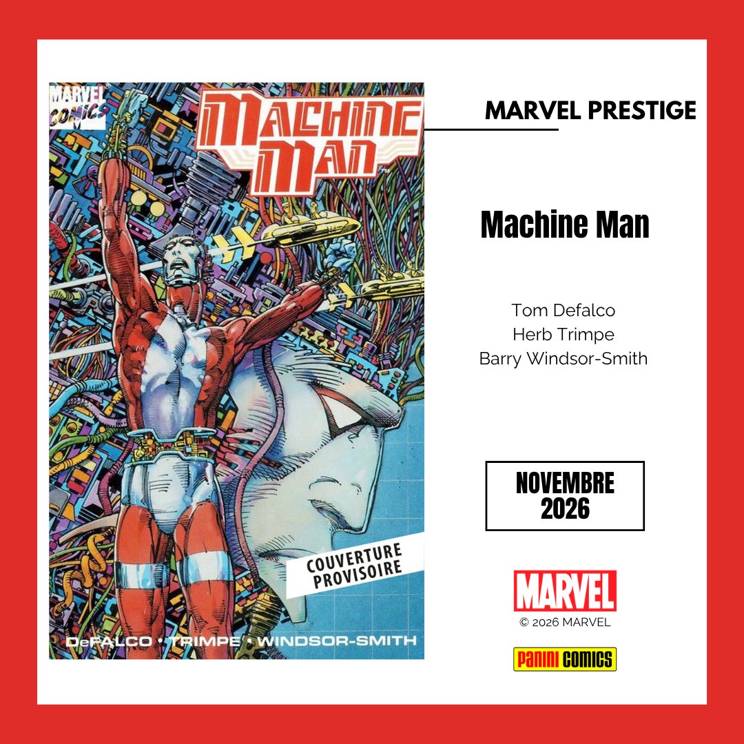 paninicomicsfra's tweet photo. BIG NEWS ! On termine ces Big News (enfin, comme Victor de Latvérie vous l'a signalé, on a encore quelques grosses annonces sous le coude pour les prochaines semaines) par des albums très différents les uns des autres (avec un gros focus sur nos éditions les plus sublimes) !
* Et en parlant de sublime... Le MACHINE MAN de Falco, Trimpe et -surtout- Barry Windsor-Smith débarque dans la collection PRESTIGE ! Une plongée futuriste pour un récit de SF intemporel et la première apparition d'Arno Stark ! Un classique immanquable !
* C'était très attendu : le retour d'ALPHA FLIGHT en intégrale ! Un quatrième tome qui signe les débuts de Bill Mantlo sur la série pour une période dérangeante et passionnante ! Au fil des plus de 300 pages, on y retrouve la mini-série X-Men & Alpha Flight ainsi qu'AF 30-38 !
* Troisième (et dernière) ARTIST EDITION de l'année avec JACK KIRBY sur les QUATRE FANTASTIQUES ! Retrouvez-y des épisodes cultes comme l'Annual 6 (la naissance de Franklin) et aussi les épisodes 71, 82-84 avec les Inhumains et Fatalis !