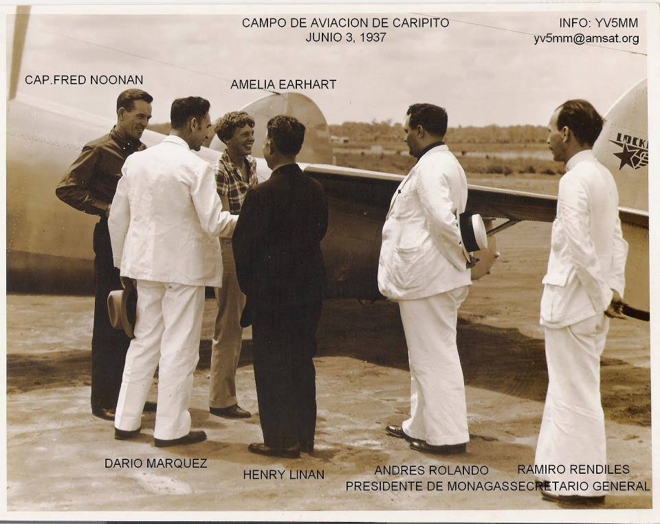 GilbertoXP's tweet photo. El 2 de junio de 1937, la aviadora norteamericana Amelia Earhart, aterrizó su Lockheed NR16020, en el campo de aviación de Caripito, Monagas.

Realmente era Cachipo, municipio Punceres, pero todo correspondía a la jurisdicción de los campos petroleros de Caripito. https://t.co/ZhiOsaPrGE