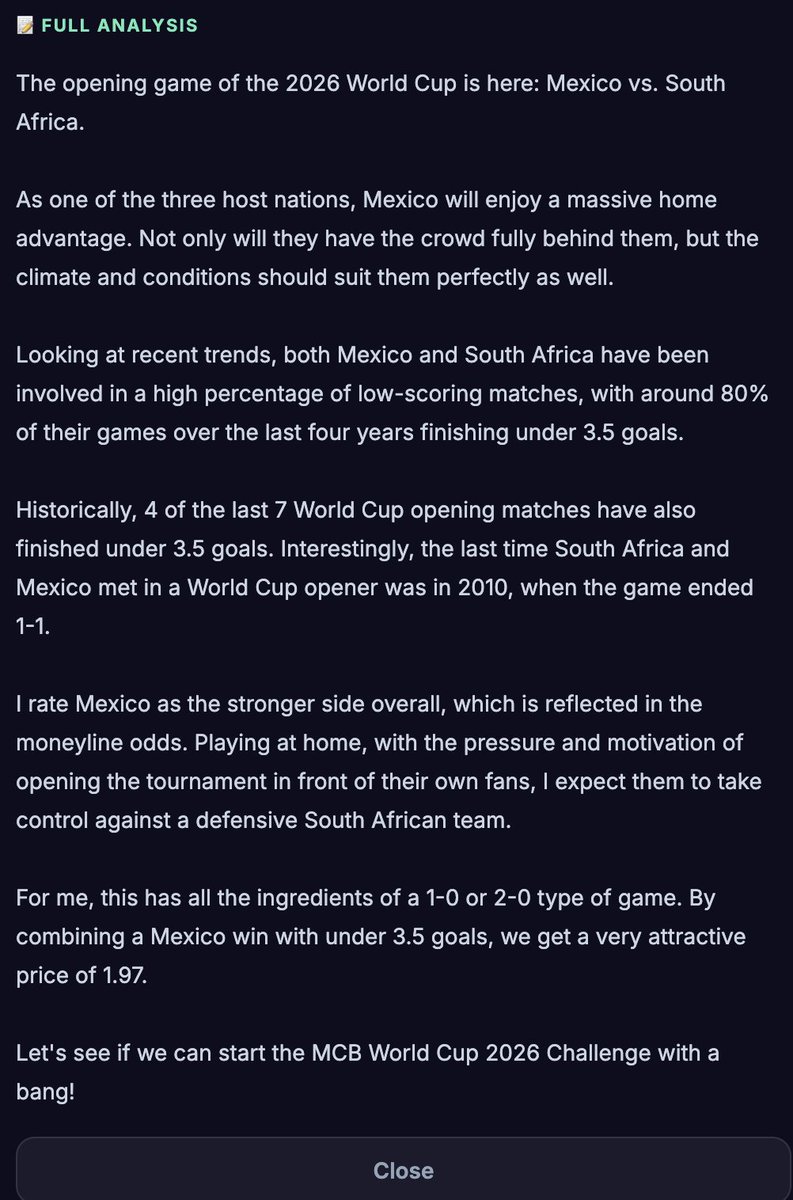 mooncat2878's tweet photo. The MCB x @yeet WC 2026 CHALLENGE is coming for you..

The first bet has been placed $ 10k on Mexico to win and under 3.5 goals 🇲🇽

See the full analysis on the right

The next bets will be multiple choices on different games and the MCB community decides the bet by a vote based on my analysis.

Can we beat the bookie aka YEET?

Can we hit big?

5 bullets of $ 10k to make it big!

Stay tuned and join YEET with CODE MCB to participate in the giveaway of 10% of the end BR + $ 25k if the NL win the WC