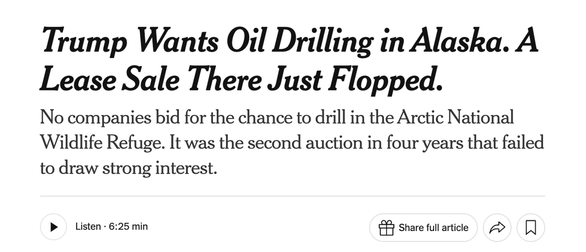 adamfederman's tweet photo. 1st refuge lease sale on Jan. 6, 2021: no major industry bidders. State of Alaska, through its development corporation, snatches up leases. Auction seen as total bust.

2nd lease sale: no bidders! 

3rd lease sale is this Friday: Will any of the oil majors get in on the action? https://t.co/QCb9Rhj7aM