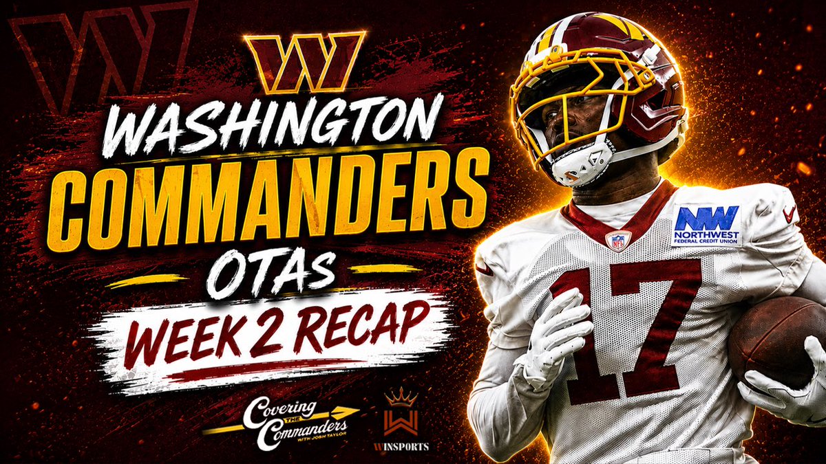 JoshTaylorFB's tweet photo. The #Commanders are BACK at OTAs today, and I’ll be going LIVE with my guy @Dullah_vision at 5pm ET to talk about everything he saw at practice! Don’t miss it!

LINK: https://t.co/1QwD96Jxy0 https://t.co/r2TOfuZSYW