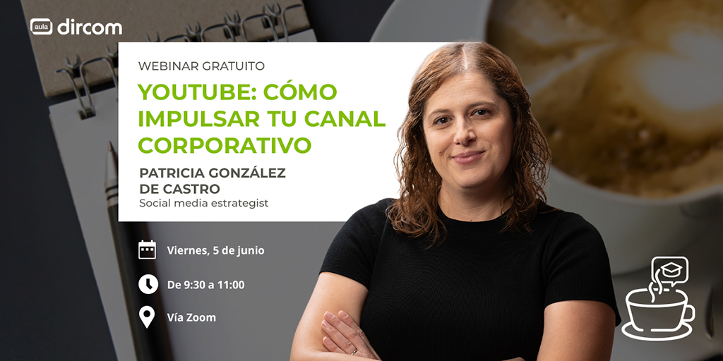 DircomSpain's tweet photo. Este viernes vuelve el Café de #AulaDircom☕️

Con Patricia González de Castro veremos cómo analizar, optimizar y dar más visibilidad al canal de #YouTube: branding, estructura y contenidos

Reserva tu plaza y sácale más partido a tu canal 👇https://t.co/o1USJDXWFs https://t.co/7ZYxoqw5qj