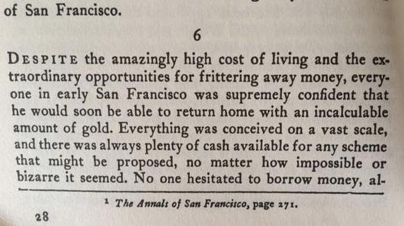 pitdesi's tweet photo. From “Barbary Coast” about San Francisco in 1849

177 years later, you could write something similar https://t.co/63Zx7oaRyB