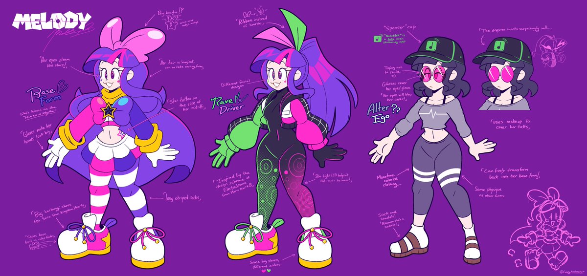 funnyhoohooman's tweet photo. Melody - Update Character Design Reference https://t.co/YnT4J47BMj