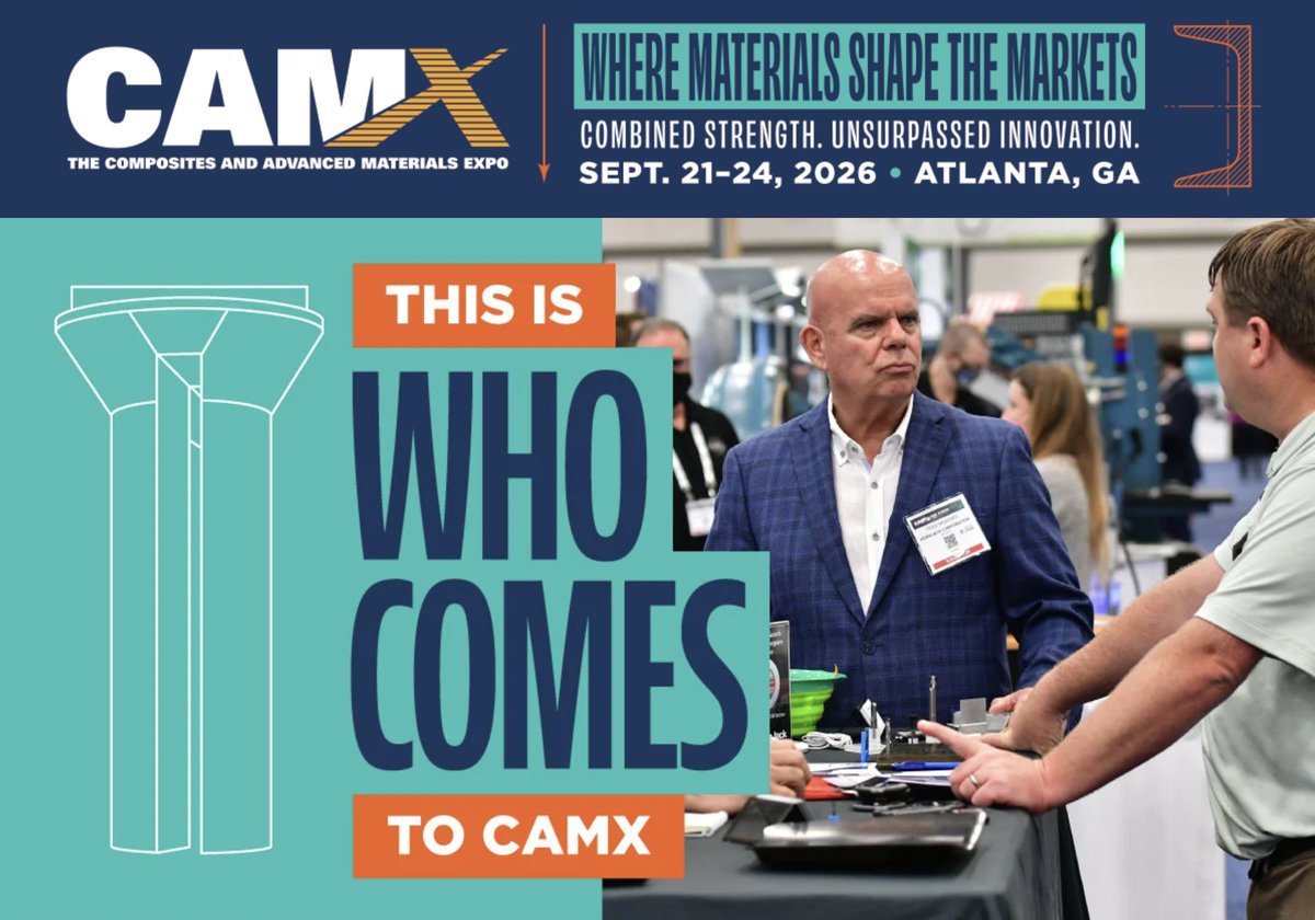 the_CAMX's tweet photo. CAMX brings together engineers, executives, manufacturers, OEMs, researchers, and suppliers all looking for solutions, partnerships, and innovation. Ready to put your solutions in front of the right audience? 
Reserve your booth >> https://t.co/nSPj94TWMu https://t.co/B6VjPdvO9v