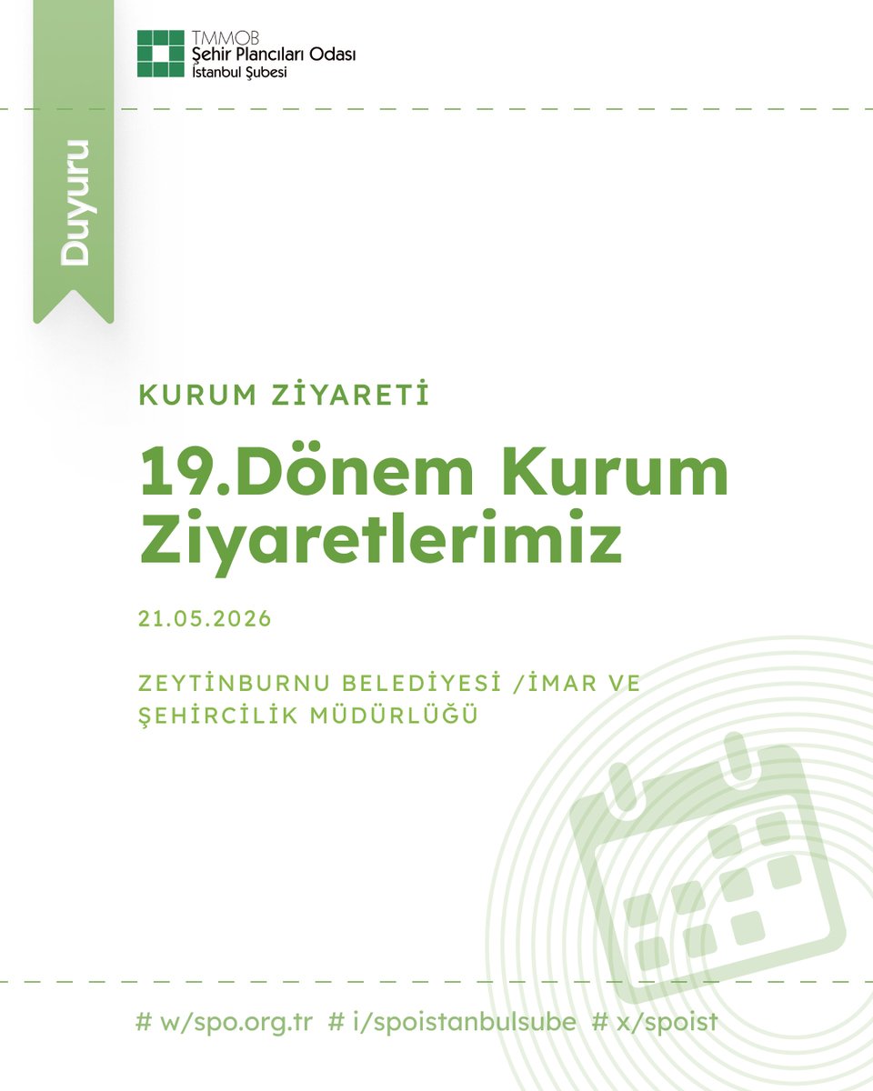 spoist's tweet photo. TMMOB Şehir Plancıları Odası İstanbul Şubesi olarak, kurum ve meslektaşlarımızla bağlarımızı güçlendirmek, sahadaki deneyimleri paylaşmak ve mesleki gündeme ilişkin konuları birlikte değerlendirmek amacıyla kurum ziyaretlerimizi sürdürüyoruz. https://t.co/mREiitNYoK