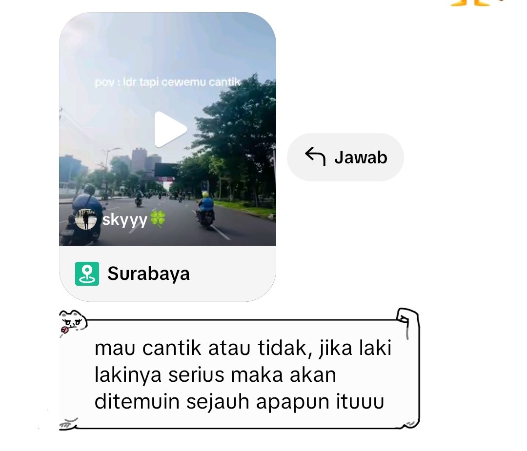 mckymoss's tweet photo. ohhh jadii bukan kita tujuannya, karena klo laki" sayang (suka) sama cwenya dibakal ngeusahainn apapun ituu buat ketemu cwenyaa, bukan perkara cantik atau ga nya
- okaii noted kacks. https://t.co/5VylL6zkSH