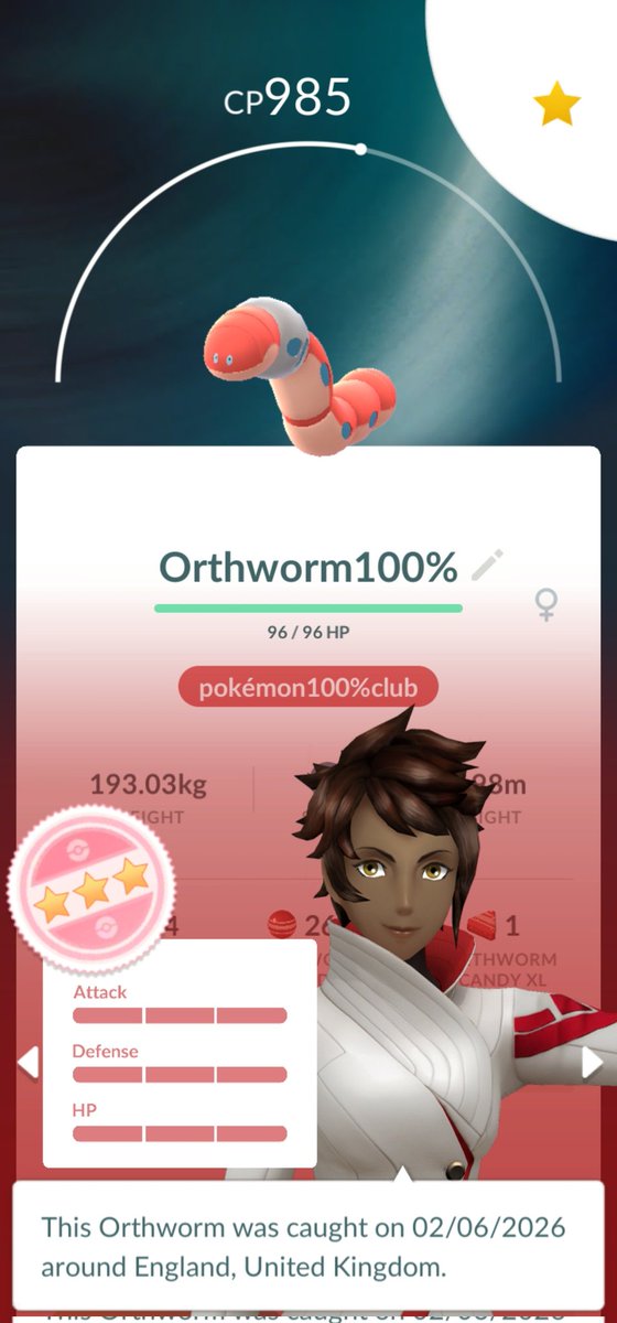 bash183's tweet photo. Woohoo 💯% Orthworm 🫡 #pokemongo https://t.co/B2n50o57wv