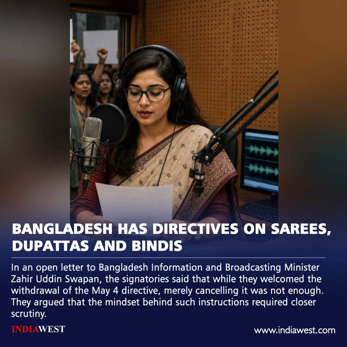 indiawestnews's tweet photo. Bangladesh Has Directives On Sarees, Dupattas And Bindis
Full Story: https://t.co/YxpBqTf6WG
#Bangladesh #Sarees #Dupattas #Bindis #DressCode #CulturalIdentity #TraditionalWear #FashionRules https://t.co/yulPkWkxBC