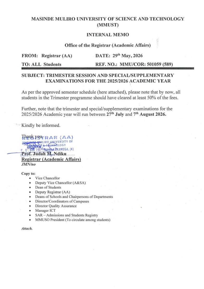 Masinde Muliro Univ. tweet media