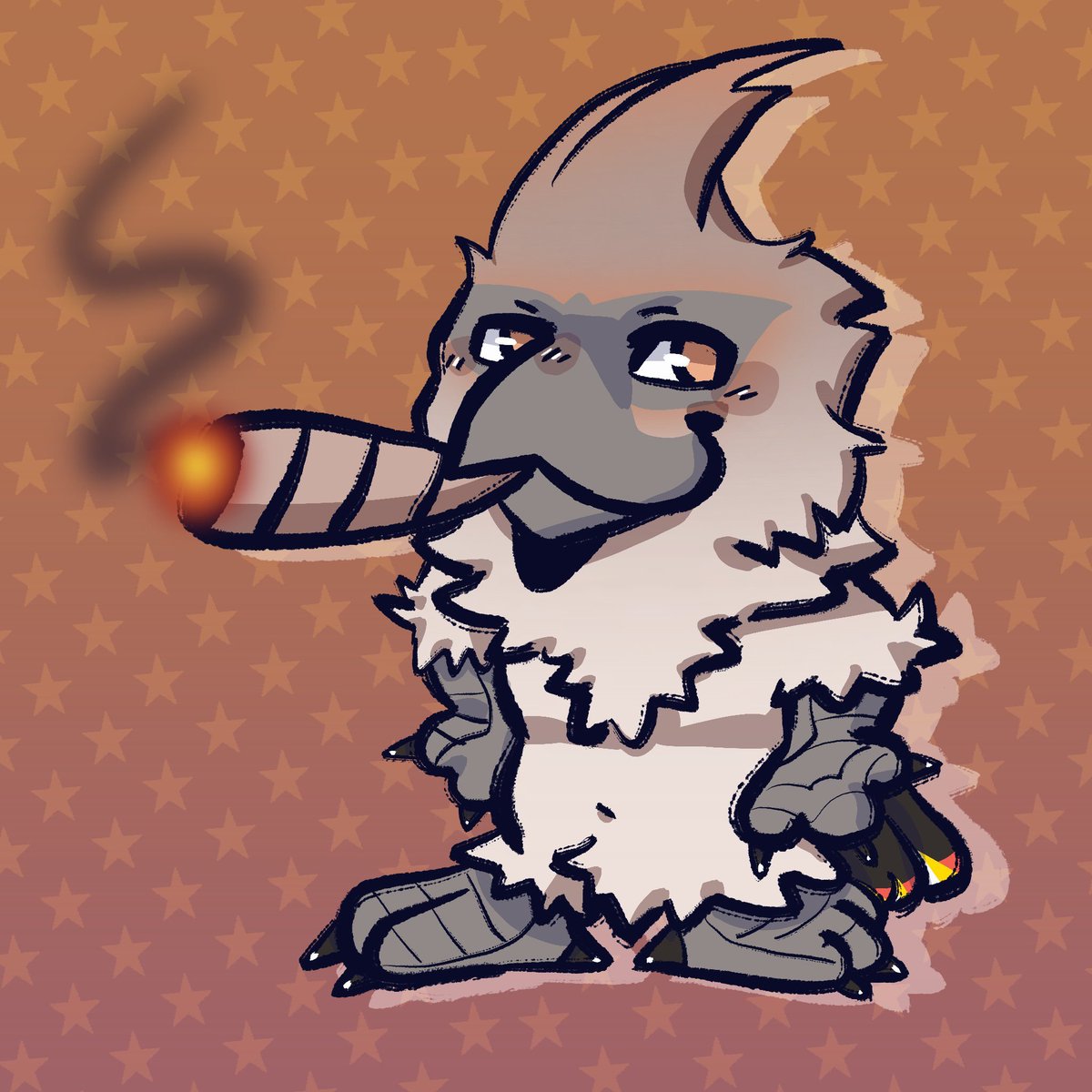 birb_energy's tweet photo. Who let this stupid chud bird roll a blunt? 

🎨 @Slashrabbit_ https://t.co/I0SgiTA0dO