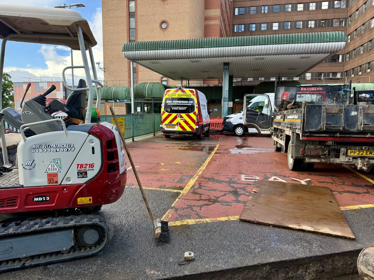 NFitzLtd's tweet photo. Tarmac repairs and Aco Drain replacement at Royal Gwent Hospital https://t.co/oDF6Nzq3VB