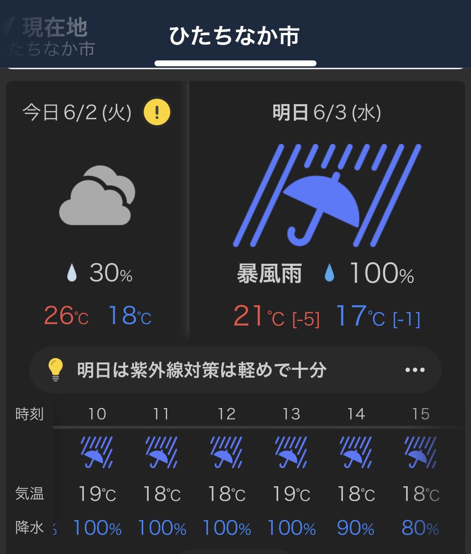 6月3日 水曜日 営業の件】 明日3日 水曜日は台風の為 終日お休み