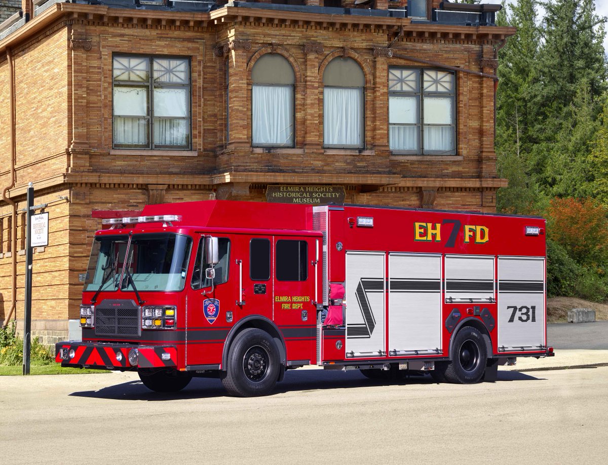 FerraraFire's tweet photo. Our #truckofthemonth for June is this awesome Ferrara MVP Rescue Pumper for the Elmira Heights Fire Department in New York. Dealer: Bulldog Fire Apparatus. #ferrarafire #ferrarafireapparatus #firetruck #firefighter https://t.co/mDaJNqfPK9