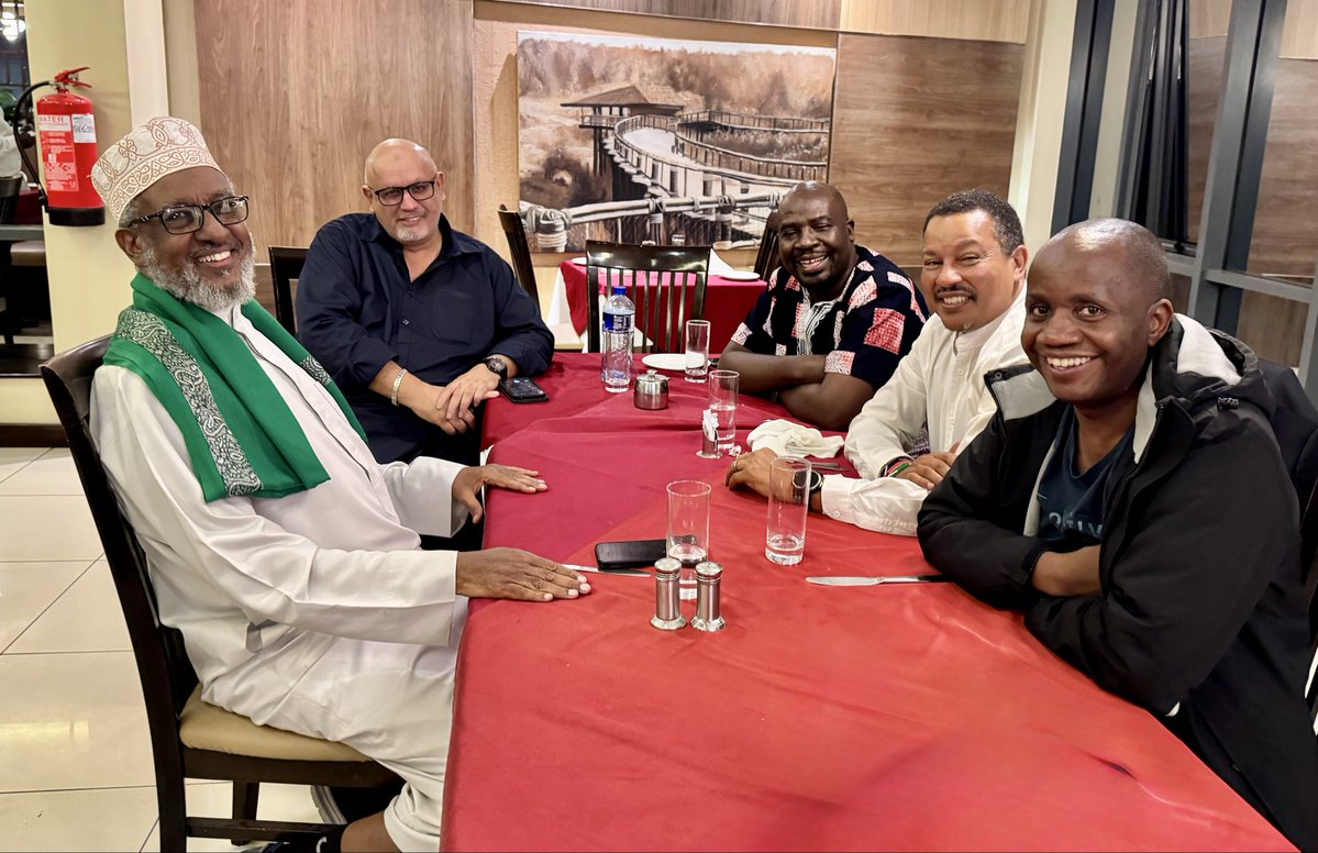 AmnestyKenya's tweet photo. Pleased to break chapati with Sheikh Abdullahi Abdi and Salim Vayani of @NAMLEF_ We recalled our collective action against enforced disappearances, mass evictions in Kibos and genocide in Gaza over the last decade. #AmnestyDialoguesKE https://t.co/ltf3g19oCM