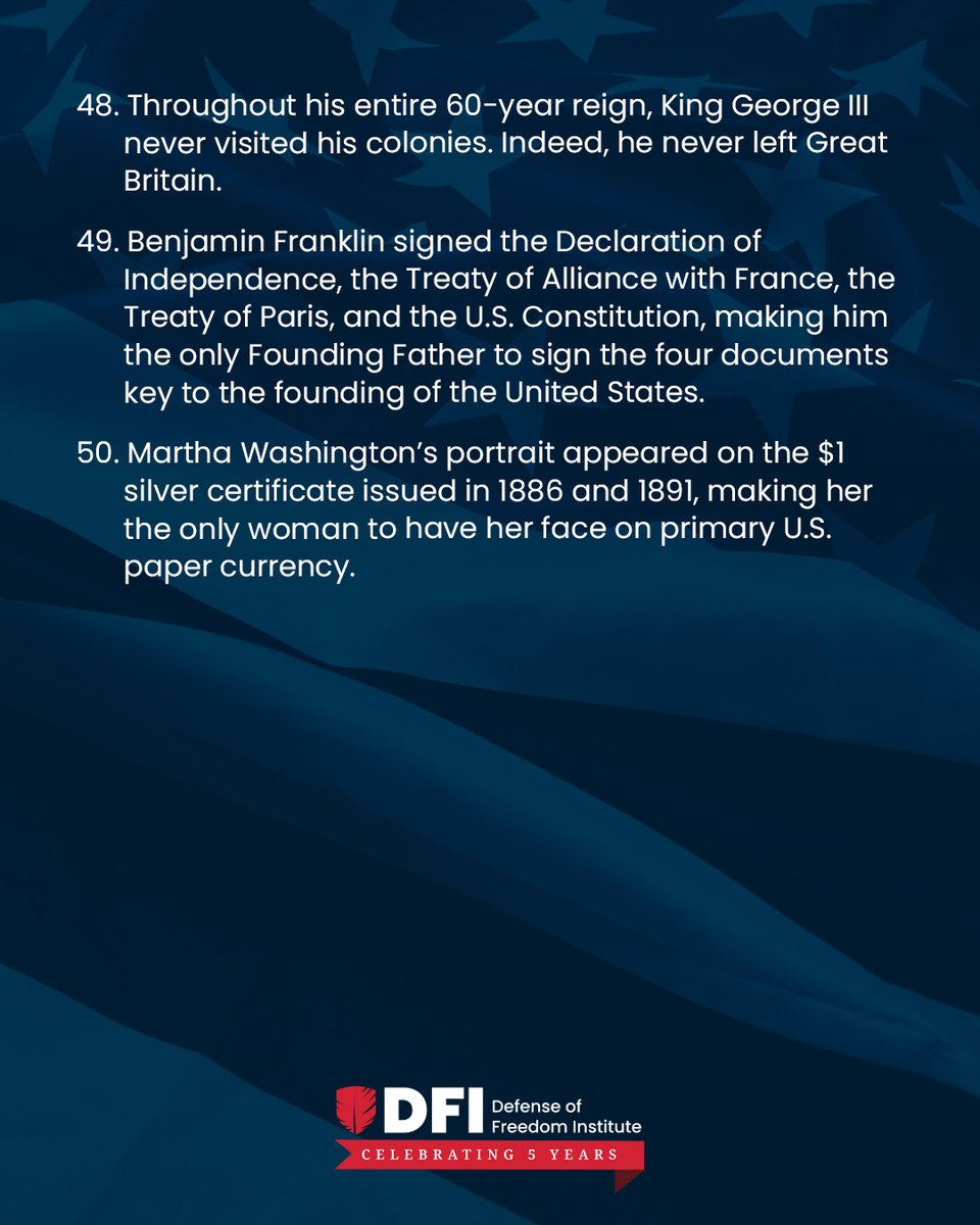 DFIPolicy's tweet photo. Fifty facts about America's early history, continued: https://t.co/eY7rU1SuTq