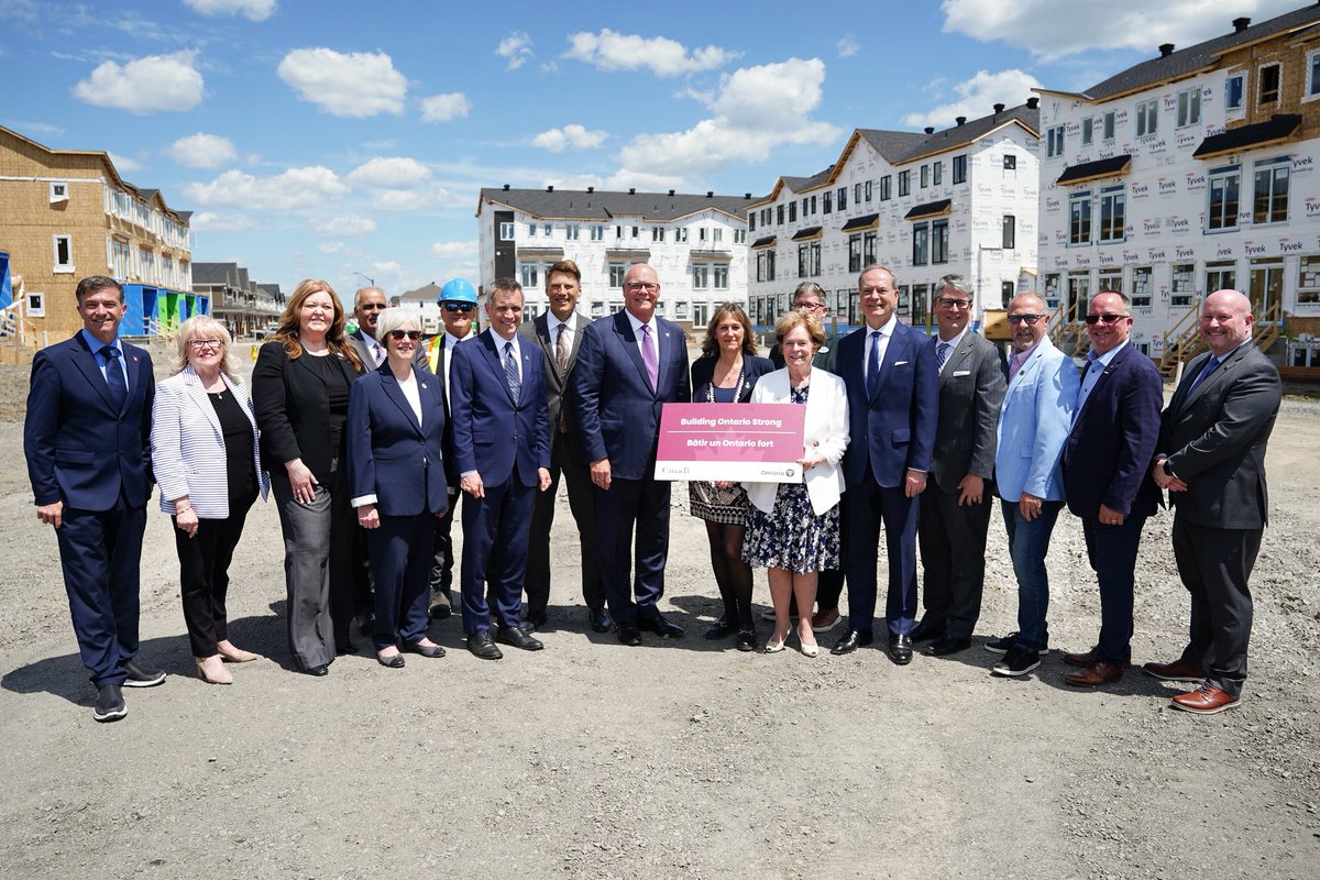RobFlackEML's tweet photo. Yesterday in #Ottawa, alongside Minister @gregorrobertson, Minister @PBethlenfalvy, Mayor @_MarkSutcliffe and many other municipal and homebuilding partners, we announced the opening of the Development Charge Reduction Program. This federal-provincial program will fund up to $8.8 billion in  housing-enabling infrastructure and save Ontarians tens of thousands of dollars on the cost of a new home. 🏡

Together, we’re kickstarting the housing sector and protecting the dream of homeownership. Together, we’re protecting over 100,000 jobs.

Together, we are taking action to Protect Ontario.

#Housing