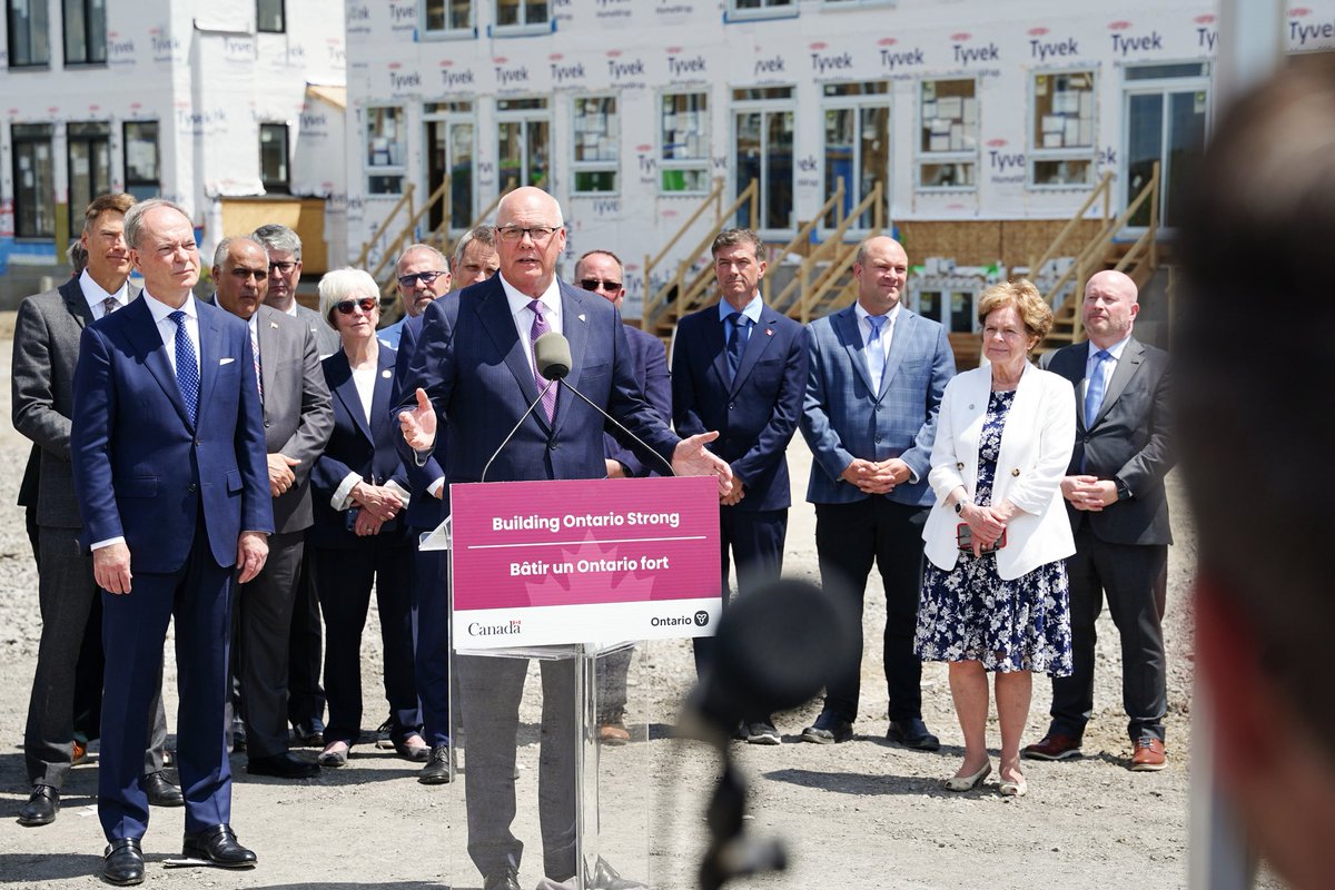 RobFlackEML's tweet photo. Yesterday in #Ottawa, alongside Minister @gregorrobertson, Minister @PBethlenfalvy, Mayor @_MarkSutcliffe and many other municipal and homebuilding partners, we announced the opening of the Development Charge Reduction Program. This federal-provincial program will fund up to $8.8 billion in  housing-enabling infrastructure and save Ontarians tens of thousands of dollars on the cost of a new home. 🏡

Together, we’re kickstarting the housing sector and protecting the dream of homeownership. Together, we’re protecting over 100,000 jobs.

Together, we are taking action to Protect Ontario.

#Housing