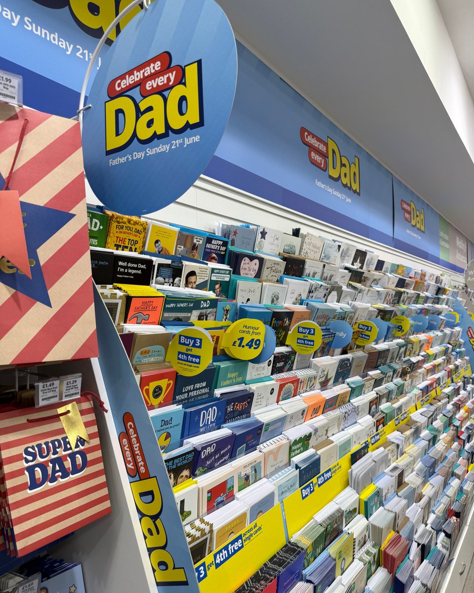 RetailWorldTV's tweet photo. Father’s Day has landed at @cardfactoryplc! 🎉

From thoughtful cards to great gifts, find everything you need to make Dad’s day extra special. 🎁👔

Don’t leave it until the last minute – pop into our Team Valley store or shop online today! 💙 https://t.co/8UWTOuyeO9