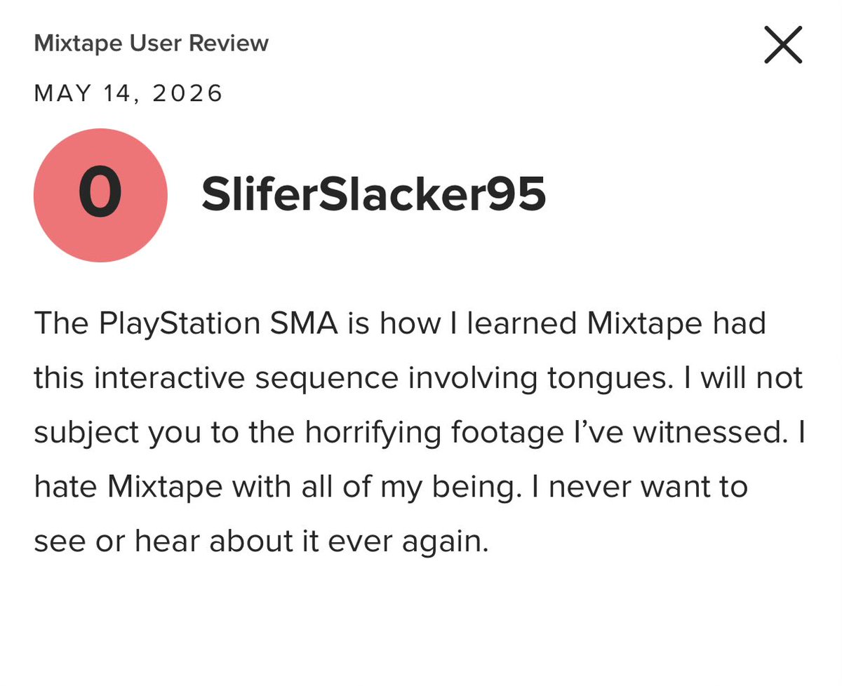 shadowstripes's tweet photo. @GMC_Reviews And even if Metacritic attempts to combat review bombing, there’s still plenty of 0/10 reviews being counted like this one who clearly aren’t people who played it. https://t.co/Gp8qajmrcP