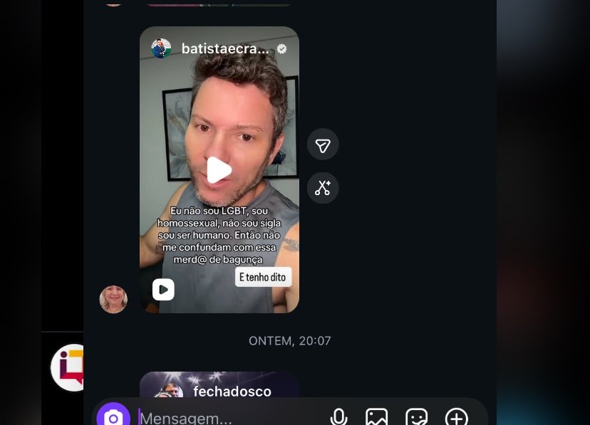 fernranda's tweet photo. a dm q eu recebo da minha tia bolsonarista no mes do orgulho 😌 https://t.co/dkYsBR8oDs