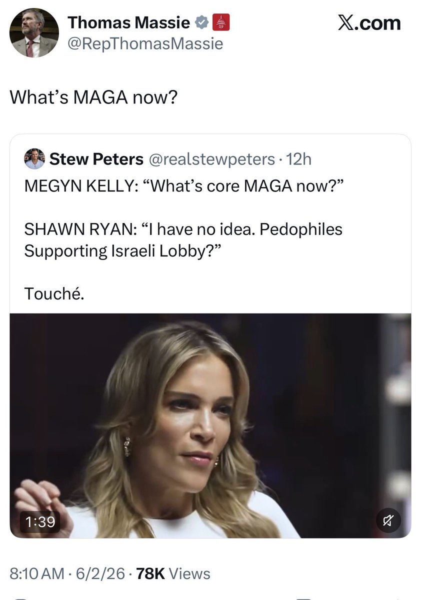 AGHamilton29's tweet photo. Thomas Massie reposting an open neo-Nazi to push the lie that Trump supporters are just pedophiles. 

He is exactly who we said he was. Glad he’s no longer in a position of influence. https://t.co/Vo7o0Drbnc