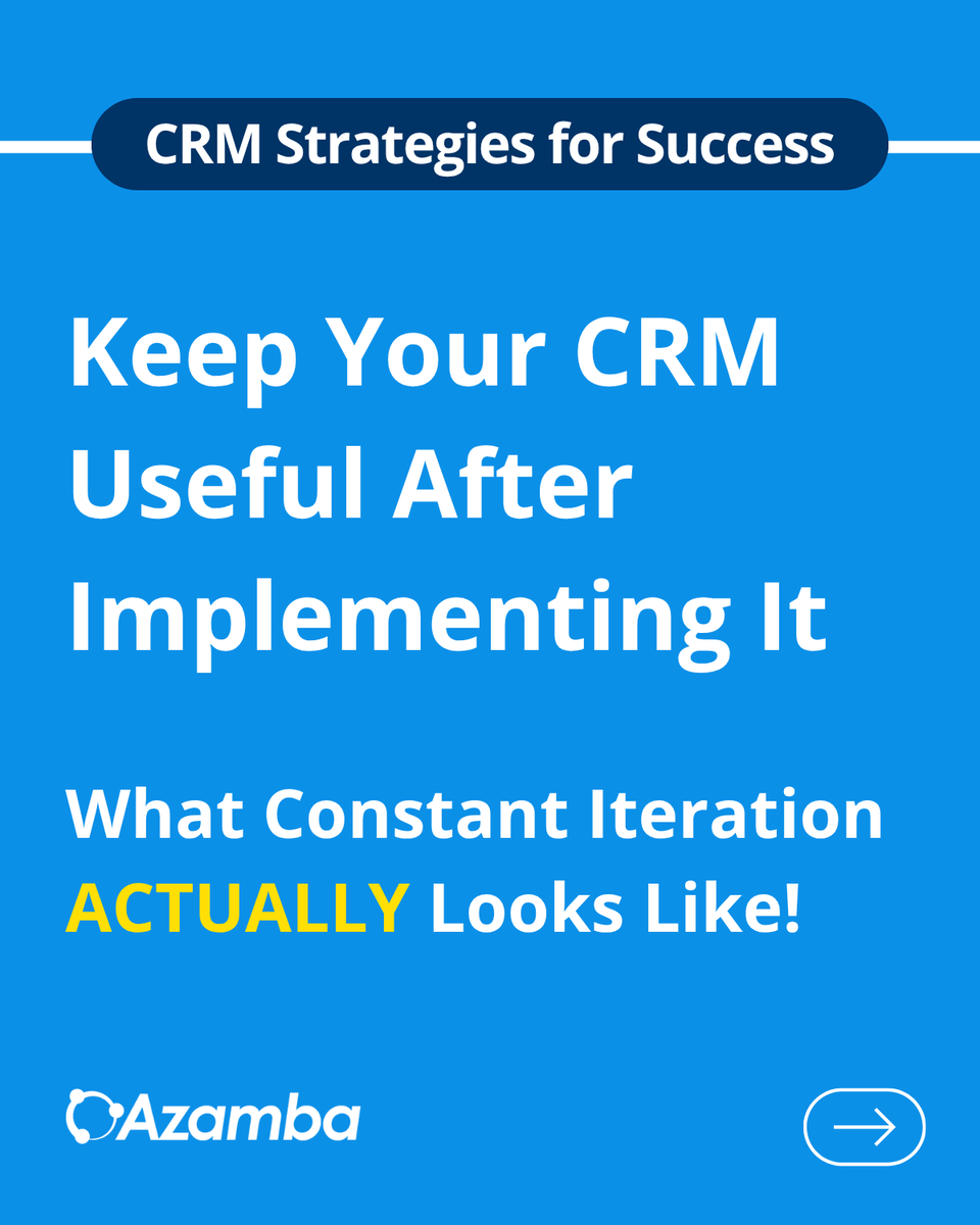 AzambaInc's tweet photo. CRM is NOT a one-time deal.

It needs to evolve with your business as it grows.

That way it stays useful and valuable in the long run.

The best way to do that is meeting regularly with your team

Ask for their feedback and use it to shape the system.

Learn more below. ⬇️ https://t.co/QUvwpnHHQl