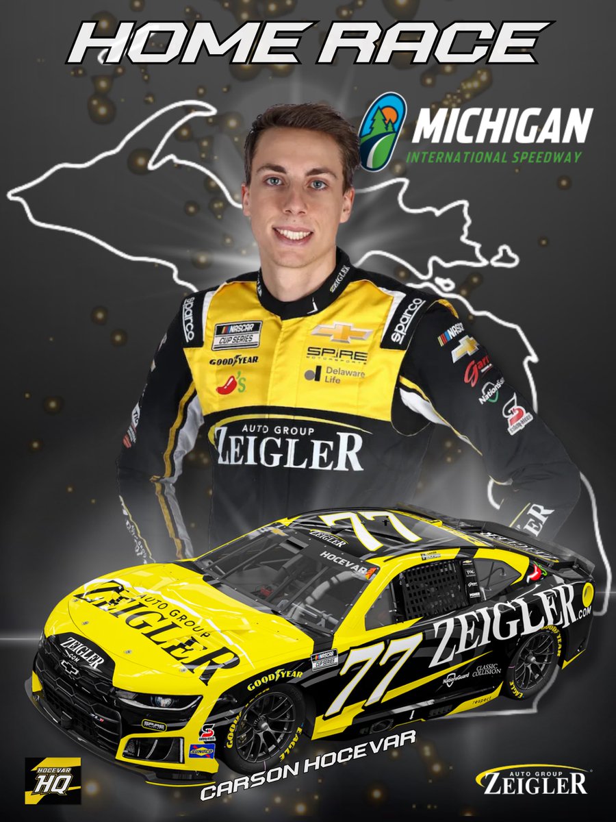 HocevarHQ's tweet photo. Home race week!

Carson Hocevar and the 77 team head home to Michigan International Speedway this week, LETS GO!

#CH77 https://t.co/KLkCv4TOH4