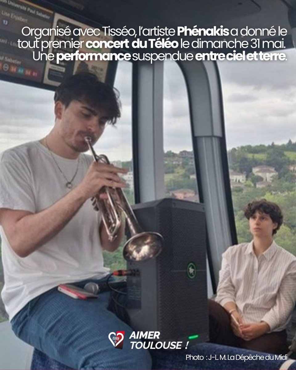 jmlattes's tweet photo. À Toulouse ce dimanche 31 mai, un concert a été donné par l’artiste Phénakis dans une cabine du Téléo.
Une initiative qui illustre la volonté portée par Jean-Luc Moudenc de faire de l'espace public un lieu d'innovation, de culture et de partage. https://t.co/mg2iUiIcLS