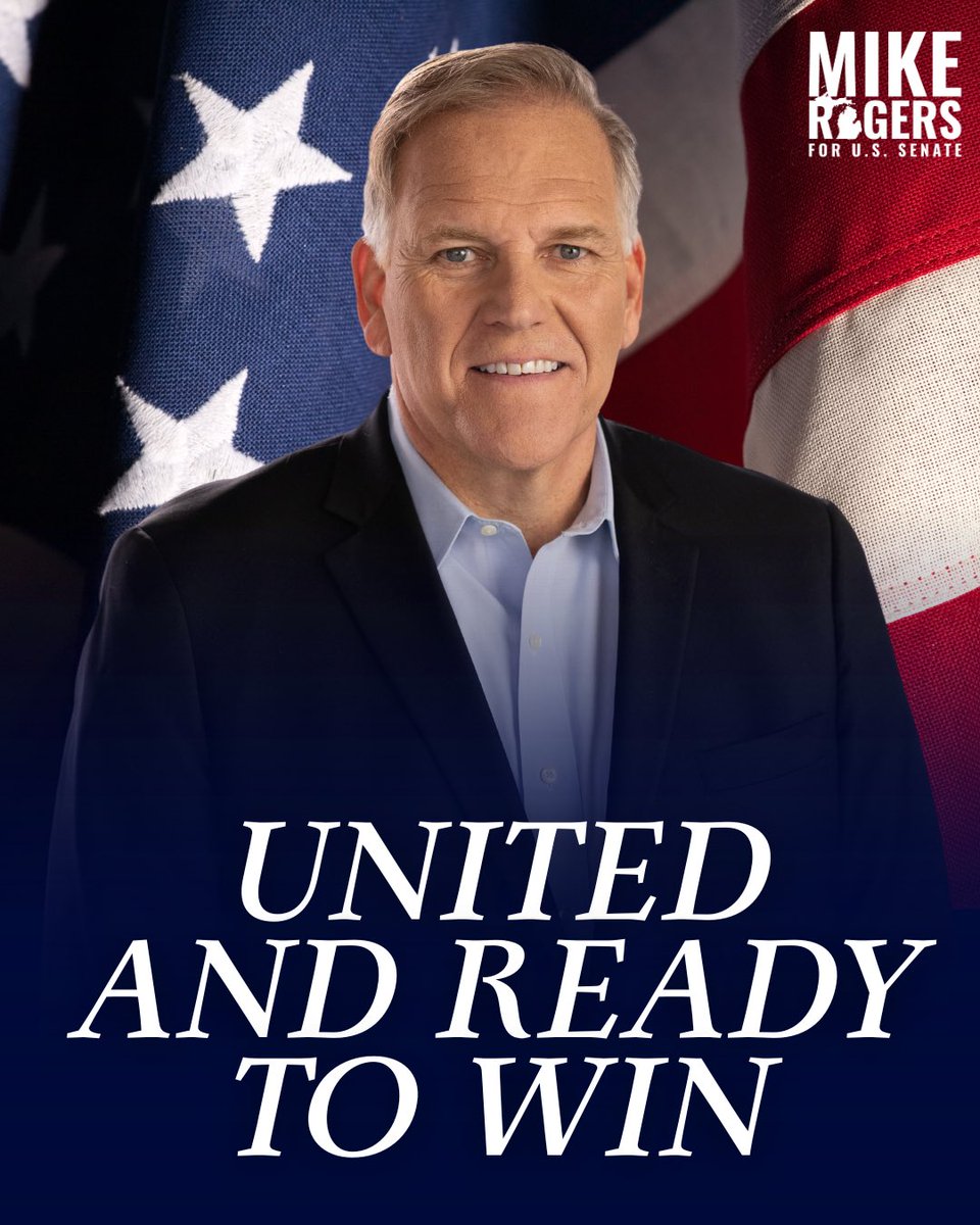 MikeRogersForMI's tweet photo. Grateful to be YOUR GOP nominee for U.S. Senate. Let’s get to work! https://t.co/F36c476NDq