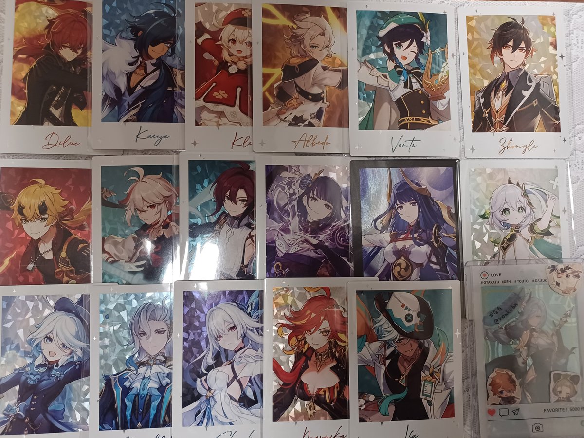 ronkrbn's tweet photo. 【交換　譲渡】原神　テーマシリーズ　カード

譲）画像1-4
求）画像5または70円/枚
（+送料）

郵送　初回プロカ必読

画像1：タルタリヤとの交換　譲渡は画像3-4から倍数引取
画像2：タルタリヤorシグウィンとの交換　譲渡は画像3-4から同数引取
画像3-4　交換譲渡どちらも1点～可能
→ https://t.co/wZgx4V7wHZ