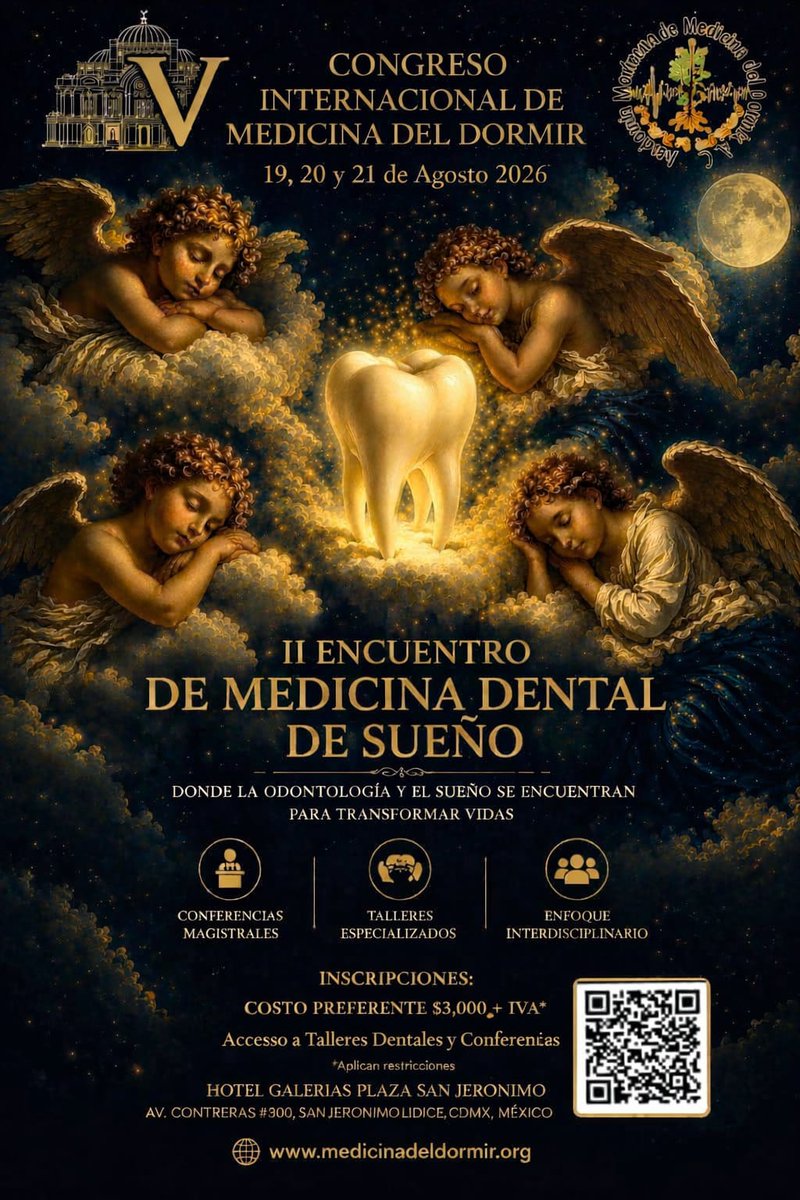 AMMDMexico's tweet photo. V Congreso Internacional de Medicina del Dormir.
II Encuentro Dental de Medicina del Dormir.
Próximo 19, 20 y 21 de Agosto 2026.
Más información: ammdsecretaria@gmail.com
Inscripciones en: https://t.co/6x8heKoKWE

#AMMD
#academiamexicanademedicinadeldormir
#medicinadeldormir https://t.co/Cfj4WtYgnT