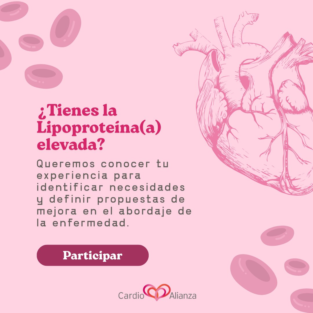 Cardioalianza's tweet photo. 📢 ¿Tienes la #LipoproteínaA elevada?

Queremos conocer tu experiencia en un #FocusGroup online para entender mejor el diagnóstico, el acceso a información y su impacto en el día a día.

🗓️ Finales de junio
⏱️ 2 horas
💻 Online
👉 Participa: https://t.co/sJ68aXV58V https://t.co/3EE5a29XAS