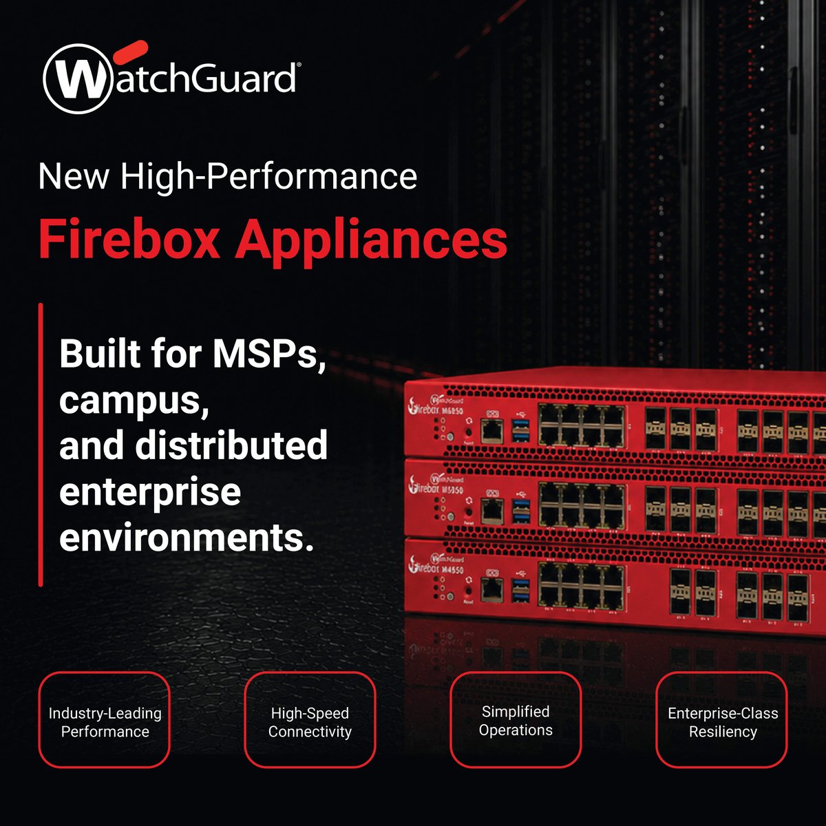 watchguard's tweet photo. As networks get faster and more distributed, security has to scale without adding complexity.

WatchGuard’s new Firebox appliances deliver ultra-high-speed performance, enterprise resiliency, and simplified operations.

🔗 https://t.co/WD94gONLHZ

#WatchGuard #Cybersecurity #MSP https://t.co/isXzOoT5D4