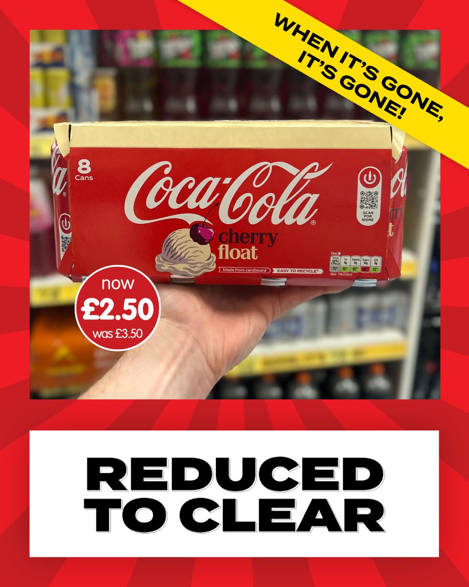RetailWorldTV's tweet photo. 🚨 Reduced to Clear is BACK at @bmstores! 🚨

Head down to Team Valley &amp; discover amazing Reduced to Clear bargains, including Tango Sours Watermelon🍉 for just 99p &amp; Toxic Waste Blue Raspberry Sour Slushy💙 for an unbelievable 10p! 😲

Be quick because when it’s gone, it's GONE! https://t.co/CIKqyEkxQ2