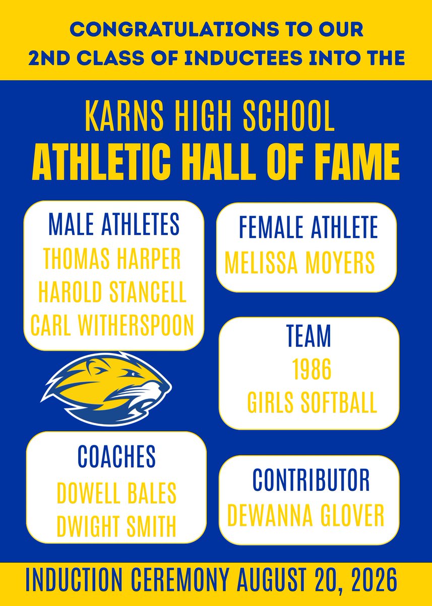 AthleticsKarns's tweet photo. 2026 KHS Athletics Hall of Fame. https://t.co/ugmta1Ju1P