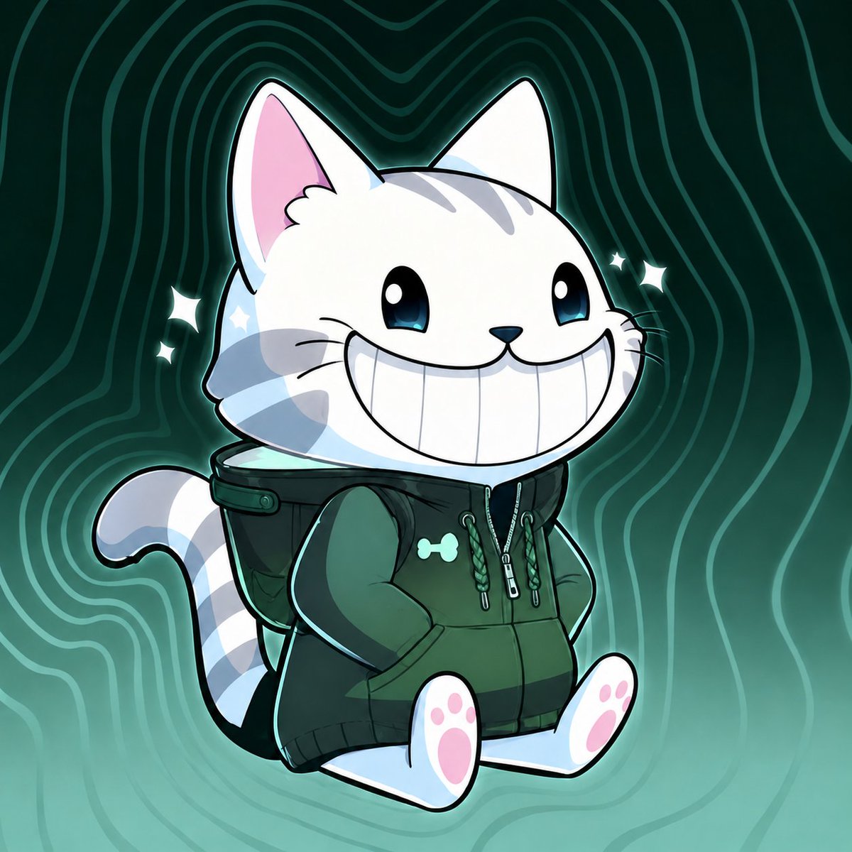 tptrades's tweet photo. @Hypurr @WSJmarkets a smiling, green-jacketed cat named "Hypurr" https://t.co/BetTlRDv4w