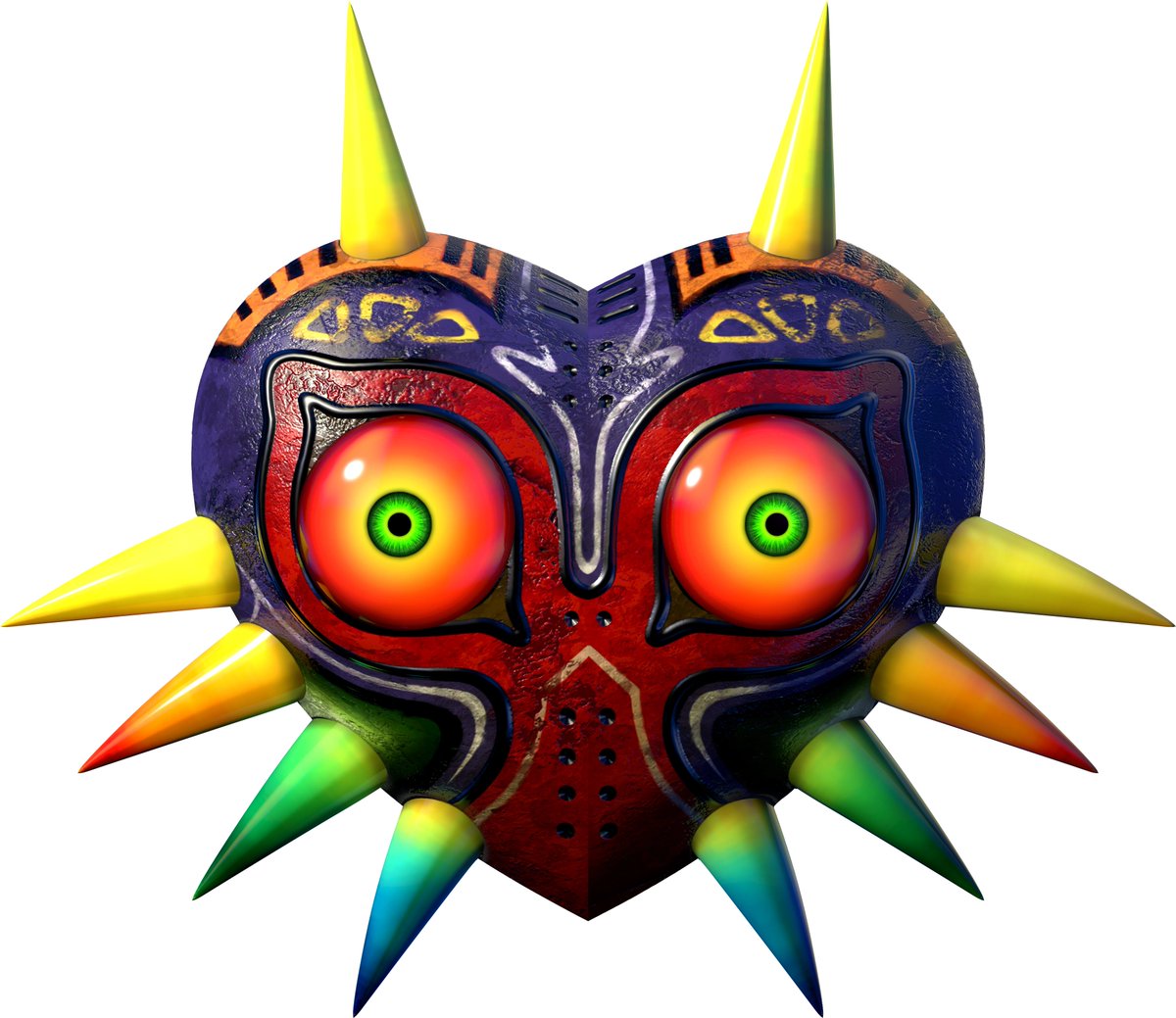 LegendsCookbook's tweet photo. I'll be honest, there has always been something incredibly beautiful and yet terrifying about Majora's Mask.

The shape, bright colors, bulging eyes. The small holes for breathing. All pushed further by the mystery of just who was "Majora"? We never got a real answer. https://t.co/Wko8z6k3xv