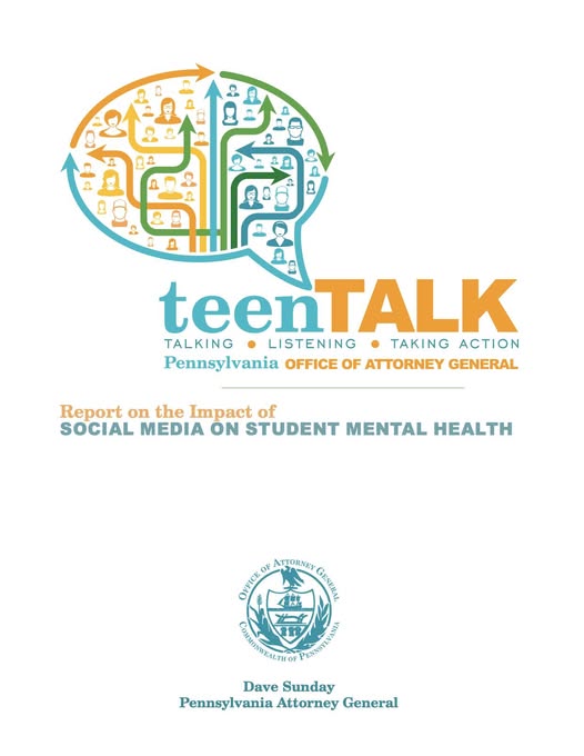 RepPielli's tweet photo. The PA Office of Attorney General has announced the release of the teenTALK Report. This report highlights a series of roundtables and discussions held with students surrounding the effects of social media on students' mental health. Read the report HERE: https://t.co/gzUshJqqFf https://t.co/PWjAHHQvJY