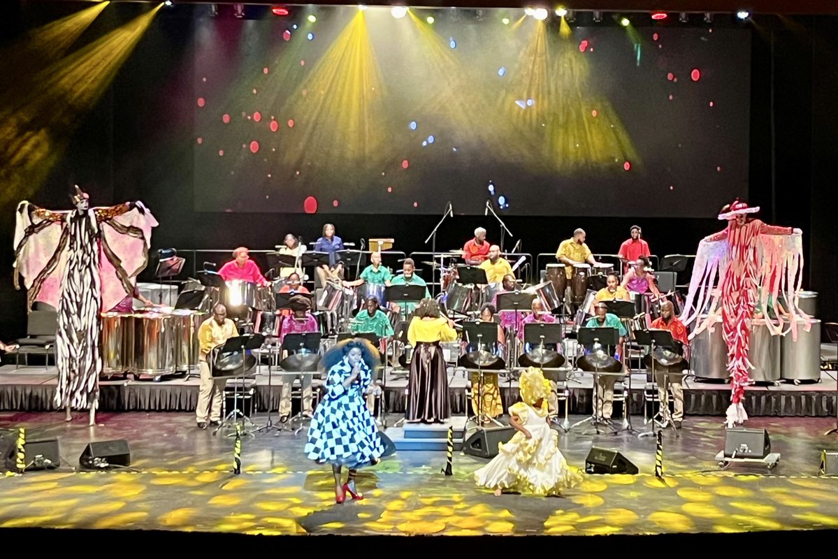 GermanAmbTTO's tweet photo. Wonderful evening at NAPA with the  🇹🇹National Philharmonic Orchestra, The 🇹🇹 National Steel Symphony Orchestra, National Calypso Monarch Terri Lyons and many more! @mccdtt #trinidadandtobago https://t.co/js3YAZPXlt