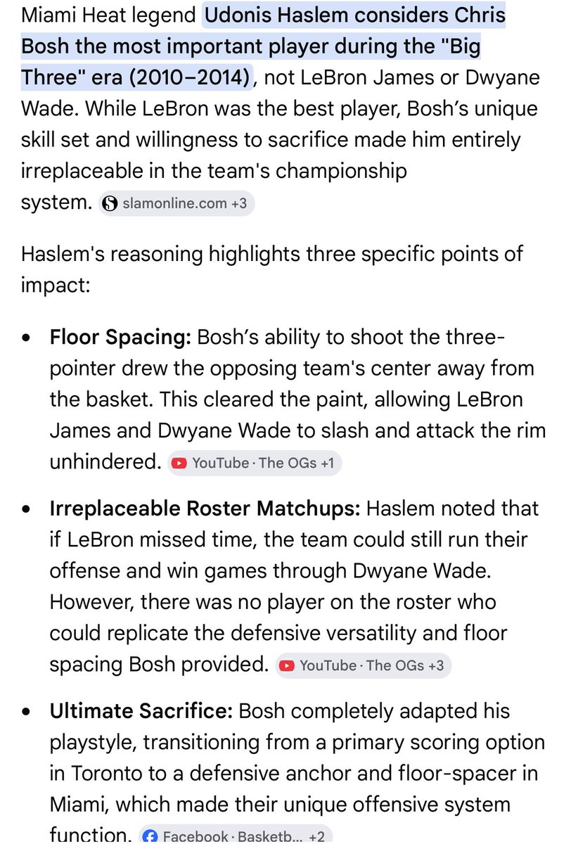 jus7110's tweet photo. @ScottKacsmar Also Haslem-who was on the team-said Bosh was the most important player so the fact that y’all try to diminish him now is shameful https://t.co/x59Jb9Nlju