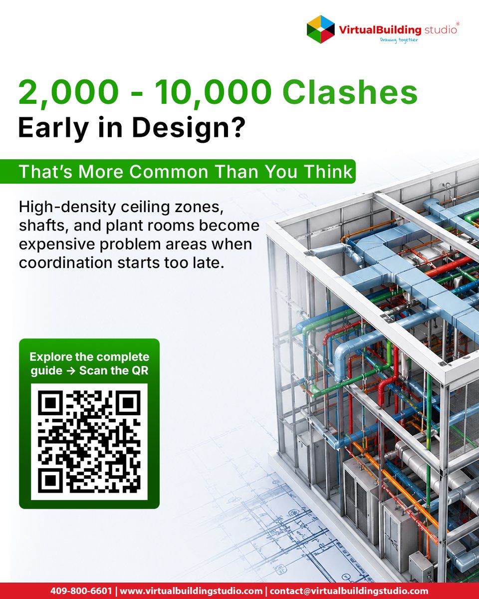 vbsglobal's tweet photo. Thousands of MEP clashes during design isn’t unusual, especially in high-density ceiling zones and plant rooms.
 
The real cost appears later.
 
Our latest whitepaper breaks it down.
 
Read the complete guide ➡️ 
https://t.co/dS8ldurIQE

#MEP #Clash https://t.co/eTfiuDCGjQ