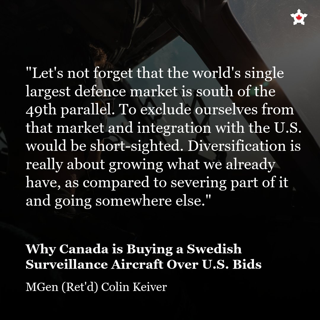 CDAInstitute's tweet photo. In our latest Expert Series podcast, MGen (Ret'd) Colin Keiver examines the implications of Canada's GlobalEye purchase.

YouTube: https://t.co/T75pAs6wRF
Spotify: https://t.co/zMKsKG9lNV
Apple: https://t.co/GV5wi7NQ6Q https://t.co/iqgBdiumEL