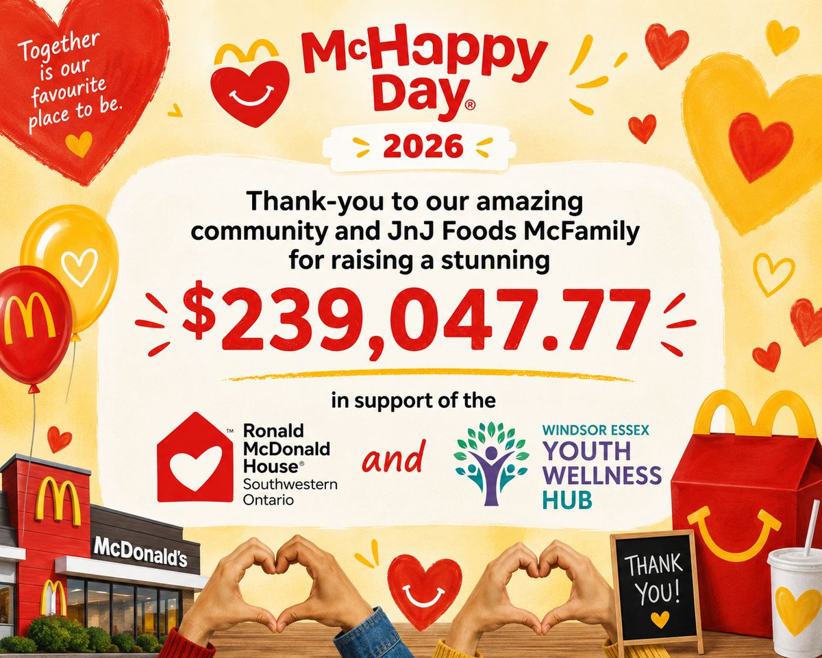 WERCofC's tweet photo. Congratulations to Jason Trussell and the McDonald’s Windsor team on being named one of the top two fundraisers for @RMHGlobal across Canada for the second year in a row, raising over $239,000 for families in need.

Thank you for your commitment to the families in Windsor-Essex! https://t.co/97ZbmcmNTO