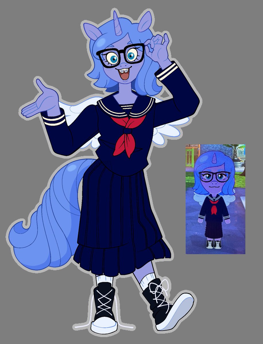training_witch's tweet photo. Forgot to post here oops anyway uhh I drew my nerd Luna mii from hit game #tomodachilife https://t.co/kl6jLVy2LO